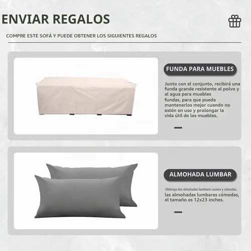 Vista 6 de Lviden - Sofá de mimbre para patio, sofá de 3 asientos para exteriores con sofá profundo de ratán para todo tipo de clima, con cojines