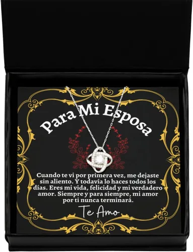 Vista 11 de Cadena, Collar de Regalo Para Esposa En Forma De Corazon Plateado y Dorado Regalo Para Mujer Personalizado