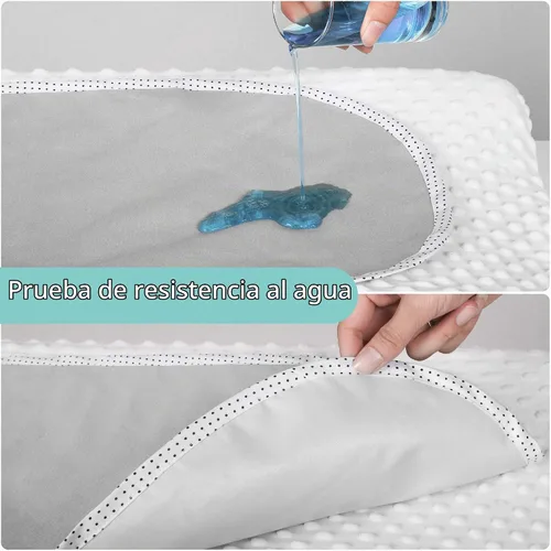 Vista 5 de TILLYOU Forros Impermeables para Cambiador Paquete de 6, Forros de Pañales de Tela 100% Algodón Reutilizables, Gris