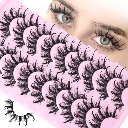 Vista 14 de Wispy Half Lashes Strips Cat Eye False Eyelashes Natural Corner Lashes