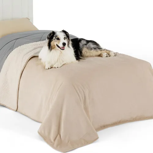 Vista 27 de Bedsure - Mantas impermeables para perros pequeños - Manta de felpa de sherpa con impresión suave lavable para perros y gatos, protector de muebles