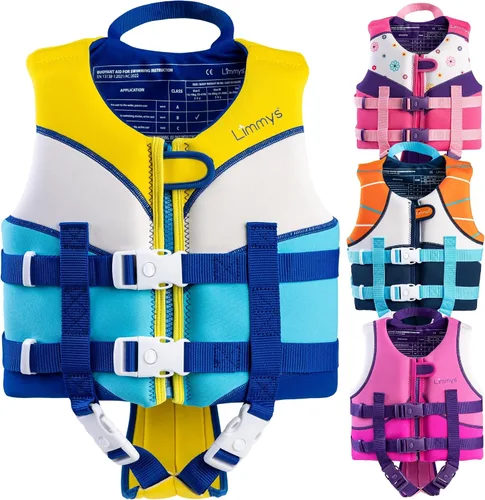 Vista 12 de Limmys Chaleco de natación para niños pequeños y niños: panel de espuma integrado, certificado CE, diseño galardonado aprobado por los padres