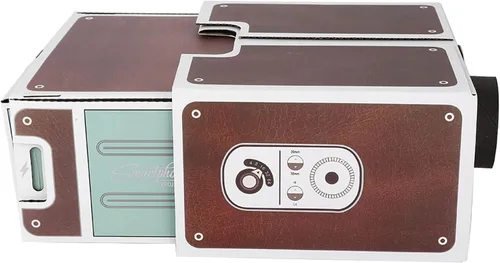 Vista 9 de Mini proyector, DIY Cartón Smartphone Proyector Segunda Generación Mini DIY Hogar Portátil Teléfono Móvil Proyector Teléfono Móvil Proyector