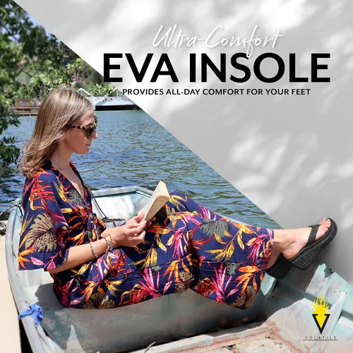 Vista 4 de VOLATILE Island Wedge Sandals for Women Featuring Slip-On Thong Platform Style with EVA Insole and Rubber Outsole