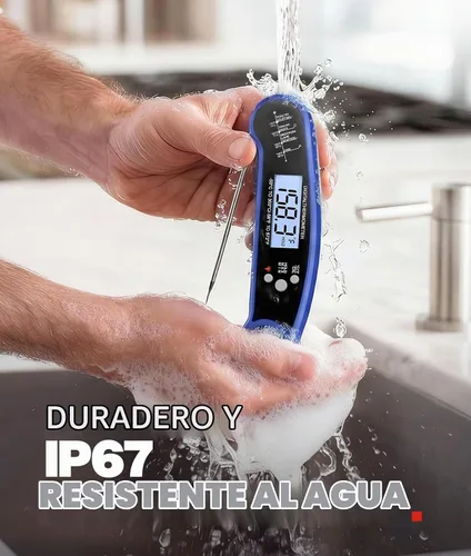 Vista 4 de Termómetro digital para carne, termómetro de alimentos para cocinar, azul