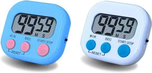 Vista 11 de Temporizador digital de cocina, temporizador electrónico con pantalla LCD transparente, función de cuenta arriba y abajo, 3 botones grandes, botón