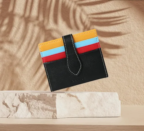 Vista 37 de Grande -3803 Cartera unisex, Azul (Iced Blue), Cartera delgada de cuero con cierre a presión pequeño