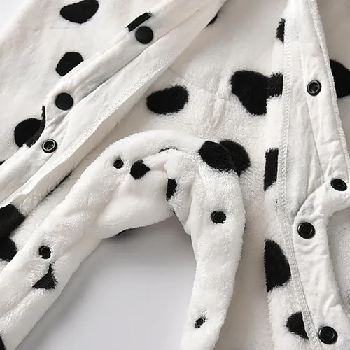 Vista 5 de wybzd Disfraz de dálmata para bebé, disfraz de Halloween para perro, con cremallera, sudadera con capucha y pantalones de cola