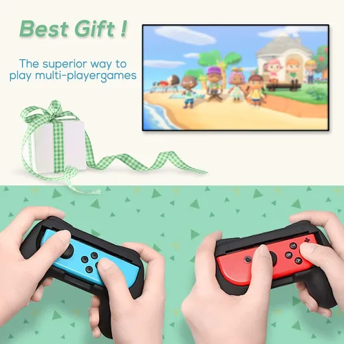 Vista 6 de FastSnail Base de carga y paquete de 2 empuñaduras de interruptor para Nintendo Switch Joy Con y modelo OLED, estación de soporte de carga con cable