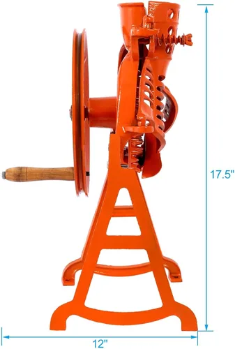 Vista 5 de Trituradora manual de maíz, desgranadora de maíz manual con mango de madera, máquina de pelar de maíz de hierro fundido resistente para uso
