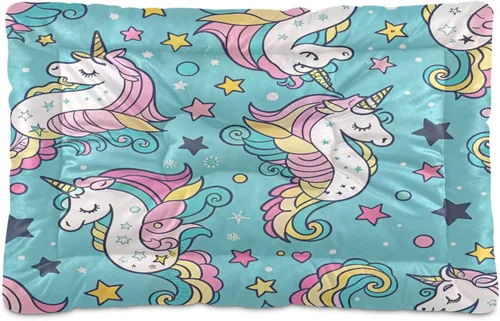 Vista 13 de Blueangle Cama para Mascotas de Copos de Nieve Navideños, Alfombrilla Suave para Jaula, Cojín Lavable Antideslizante para Jaula de Perro, Colchón