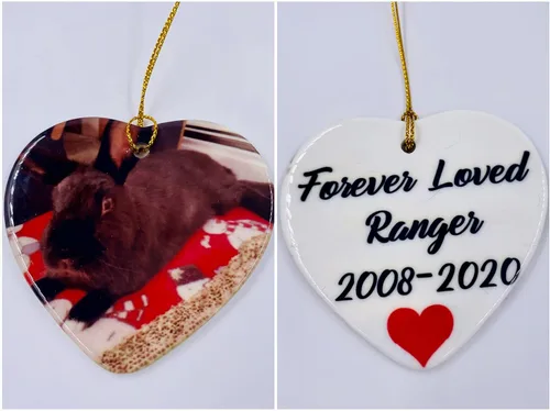 Vista 6 de Personalized Picture Christmas Ornaments (Heart)