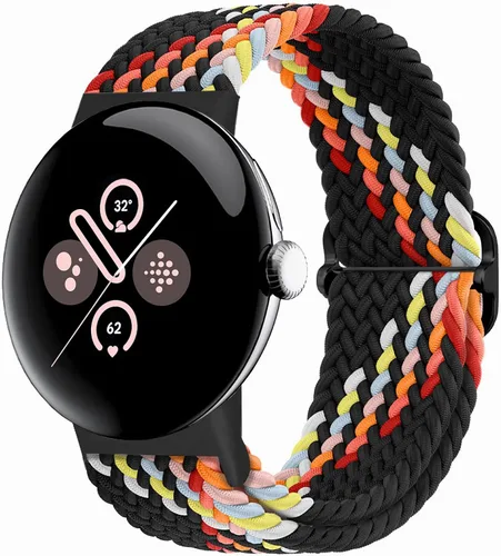Vista 25 de Correas trenzadas Solo Loop compatibles con Google Pixel Watch 4, 3, 2, 1 de 1.61 pulgadas/1.77 pulgadas, correas elásticas ajustables de nailon