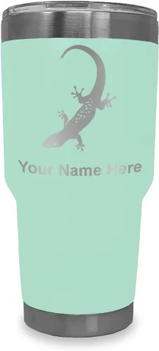 Vista 15 de LaserGram 20oz Vacuum Insulated Tumbler Mug, Gecko, Personalized Engraving Included (Black)