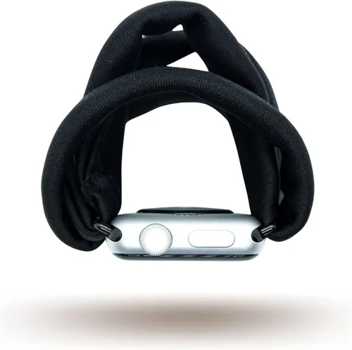 Vista 4 de Black Yoga Band® Apple Watch Series 1-8, 1.496 in 1.575 in 1.614 in 1.654 in 1.732 in 1.772 in - Dót Outfitters