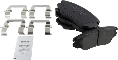 Vista 7 de TRQ Kit de pastillas de freno delanteras y traseras y rotores Kit de productos químicos de freno, pastillas de freno Rotor de freno Cerámica Premium