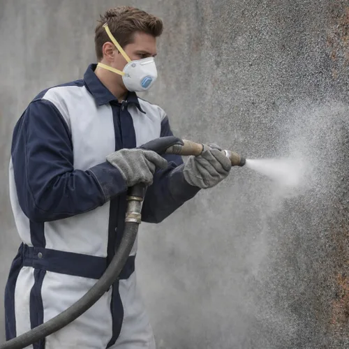 Vista 5 de SHUNJIE Traje de explosión Traje protector de pintura en aerosol Traje protector de trabajo de seguridad con chorro de arena