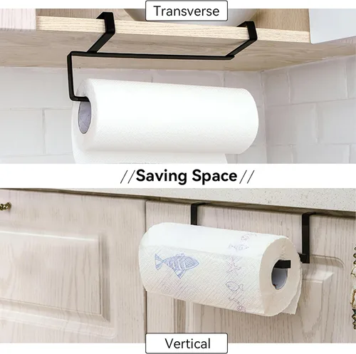 Vista 3 de Soporte para toallas de papel debajo del gabinete, plancha debajo del gabinete, soporte para toallas de papel para cocina, baño, caravana, 9.3 x 4.7