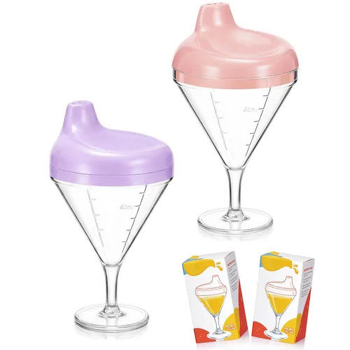Vista 15 de Irenare 1 Pieza Taza Sippy de Vino para Bebé Copa de Plástico Copa Goblet Sin Derrames Vaso de Vino para Bebé Copa Sippy Goblet para Bebé Taza