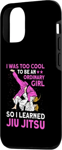Vista 2 de Funda de Jiu Jitsu brasileño para iPhone 15 demasiado genial para ser una chica ordinaria