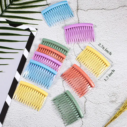 Vista 7 de Chuangdi 10 peines para el cabello para mujer, accesorios decorativos franceses para el cabello, accesorios para peinetas laterales finas y finas