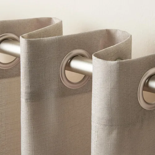 Vista 4 de Exclusive Home Loha - Par de paneles de cortinas de lino con ojales, 54 x 63 pulgadas, color beige