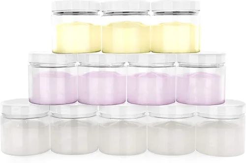 Vista 9 de Healthy Packers® Frascos Pequeños de Plástico con Tapas de 4 oz, Paquete de 12 - Frascos de Plástico Transparentes con Tapas de Rosca para Slime