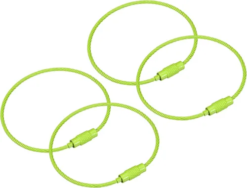 Vista 10 de uxcell Llaveros de cable, llaveros de alambre para cordones, llaveros