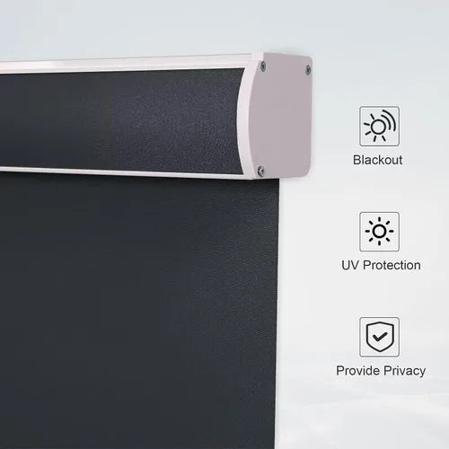 Vista 3 de MYshade ROL45BK72Z - Persianas enrollables opacas para ventanas con cenefa, tela de protección UV con aislamiento térmico, para el hogar y la Negro