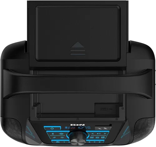 Vista 5 de ION Sport 320 - Altavoz de fiesta Bluetooth para exteriores de 200 vatios con batería recargable, radio FM, luces, carga USB, aplicación, sonido