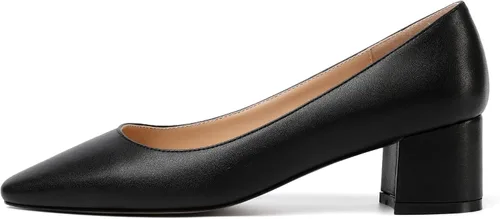 Vista 2 de SKYSTERRY Zapatos de tacón bajo grueso para mujer, con puntera cuadrada, de 2 pulgadas