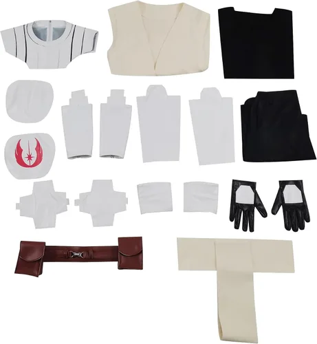 Vista 7 de Disfraz completo de Obi Wan Kenobi para adultos, uniforme de Halloween, disfraz de Jedi para hombres