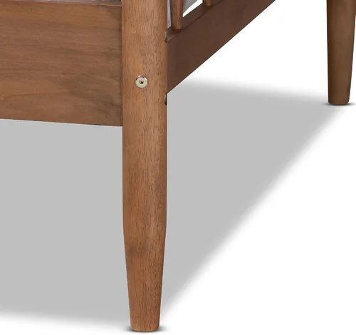 Vista 7 de Baxton Studio Parson Classic Mid-Century - Sofá cama de madera con acabado marrón nogal, tamaño individual