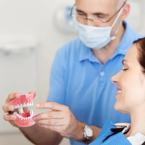 Vista 8 de Modelo dental Tamaño estándar para la práctica de cepillado y hilo dental - Dientes de silicona Typodont con encía visible, herramienta