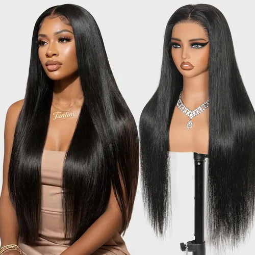 Vista 24 de Pull Go Full - Pelucas de cabello humano rizado birmano de 13 x 6 pulgadas, precortadas previamente cortadas, densidad 210, encaje frontal HD