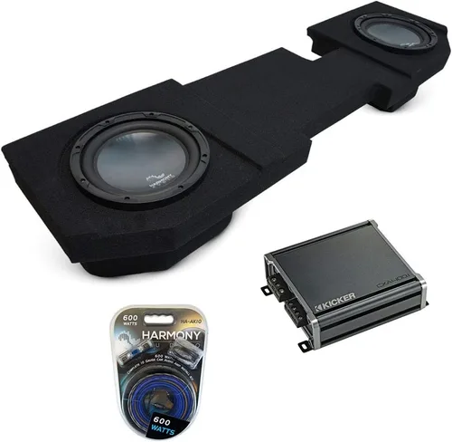 Vista 2 de Harmony Audio Compatible con Dodge Ram Quad o Crew Truck Bundle 2002-2018 R124 Dual 12" Sub Box y CXA400.1