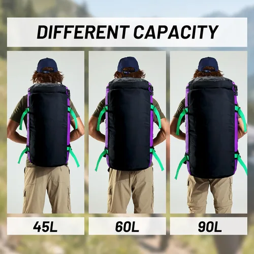 Vista 21 de MIER Mochila deportiva grande con compartimento para zapatos, resistente y resistente al agua, azul marino, 45L