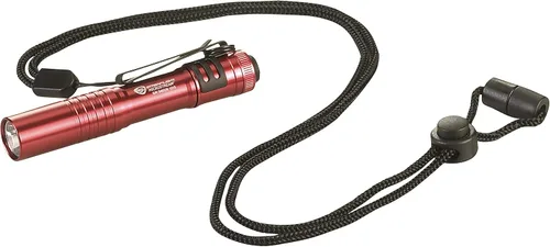 Vista 4 de Streamlight 66323 MicroStream linterna ultra compacta de 45 lúmenes y 420 candelas EDC con batería alcalina AAA, empaquetado transparente al por Rojo