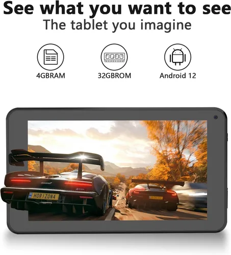 Vista 5 de ZZB Tablet Android de 7 pulgadas, tabletas Android de 32 GB de almacenamiento 1024 GB SD expansión Tableta PC, procesador de cuatro núcleos 4 GB RAM