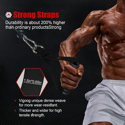 Vista 3 de Heavy Duty Gym Exercise Handles Attachment for Cable Machine,Resistance Band,Pulley System Home Fitness Workout Equipment, with Elastic Rubber Grip