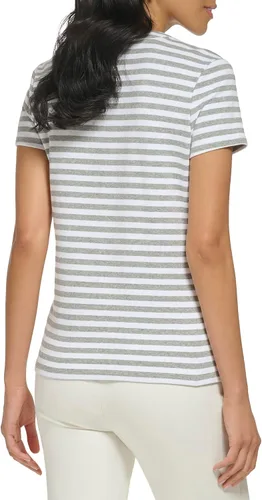 Vista 3 de Calvin Klein Cuello redondo y manga corta a rayas para mujer
