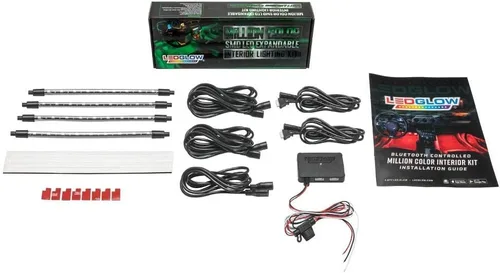 Vista 8 de LEDGlow Kit de iluminación de neón para interiores con Bluetooth, multicolor, 4 piezas, para automóviles y camiones, aplicación de teléfono