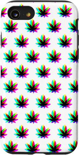 Vista 18 de Funda para iPhone 13 Pro Max Weed Pattern Colorido Psicodélico Marihuana Cannabis Stoner Case