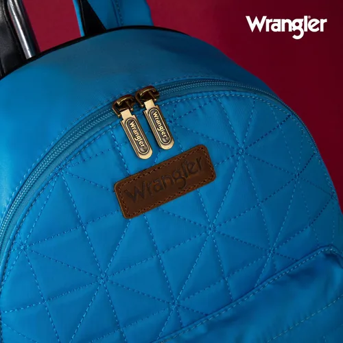 Vista 4 de Montana West Mochila Wrangler para mujer, mochila acolchada para uso casual, Azulclaro