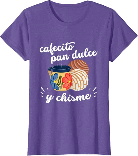 Vista 18 de Camiseta Cafecito Pan Dulce y Chisme Mexican Hispanic Pride Breakfast Negro