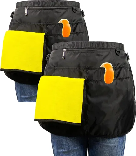Vista 14 de Bafelia Delantal de limpieza impermeable con 7 bolsillos, suministros de limpieza para el hogar, delantal de criada ligero y duradero Negro