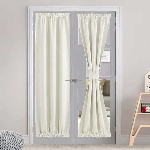 Vista 68 de NICETOWN Cortinas de Lino para Puerta Lateral - Cortinas Opacas con Aislamiento Térmico para Puerta Delantera Francesa para Sombra Pequeña