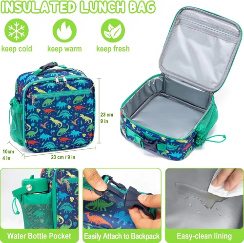 Vista 8 de Fimibuke Caja Bento para niños y adultos – Juego de lonchera Bento de 3 a 4 compartimentos a prueba de fugas con tarro de comida aislado, botella