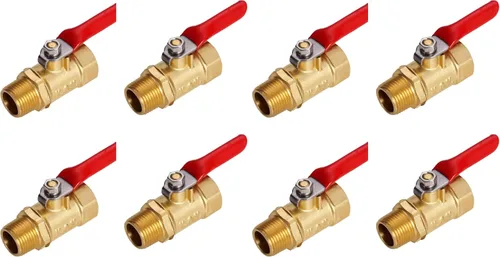 Vista 8 de Litorange 2 piezas de latón sin plomo Mini válvula de bola interruptor de apagado 1/4 "NPT macho x 1/4 pulgadas NPT hembra accesorios de tubería