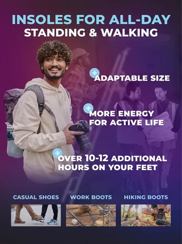 Vista 5 de Plantillas para zapatos para aliviar la fascitis plantar, inserciones de soporte de arco alto, para hombres y mujeres, plantillas ortopédicas
